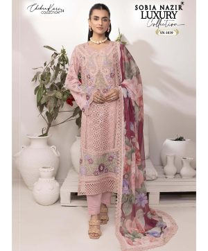 SOBIA NAZIR SN 1039 CHIKANKARI COTTON SUITS
