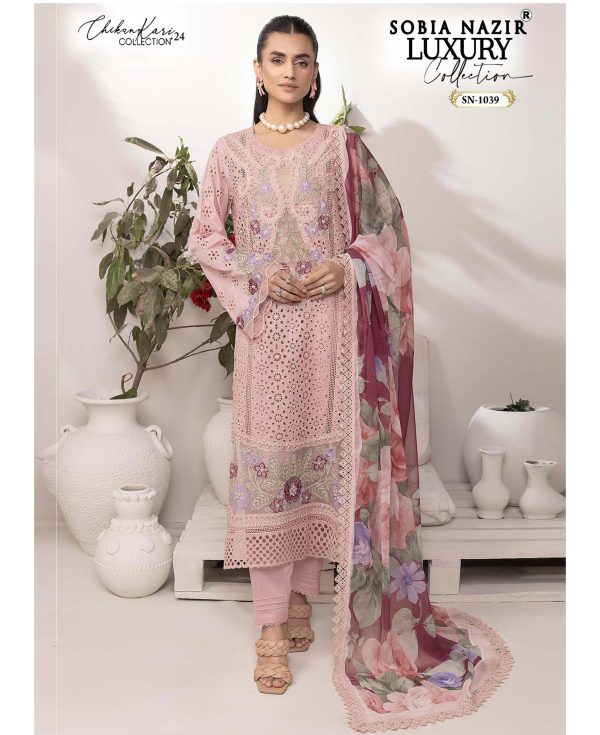 SOBIA NAZIR SN 1039 CHIKANKARI COTTON SUITS