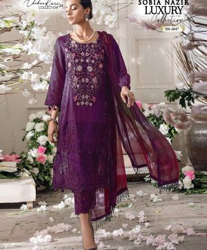 SOBIA NAZIR SN 1047 LUXURY CHIKANKARI COTTON SUITS