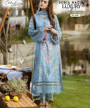 SOBIA NAZIR SN 1048 LUXURY CHIKANKARI COTTON SUITS
