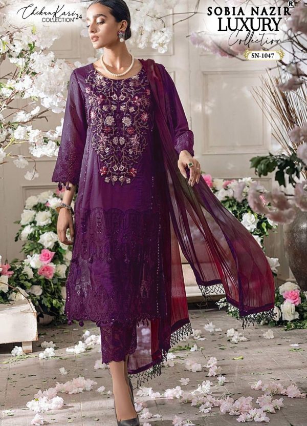 SOBIA NAZIR SZ 1047 READYMADE CHIKANKARI COTTON SUITS