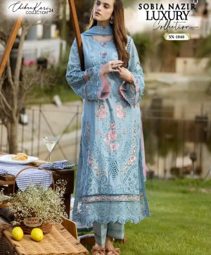 SOBIA NAZIR SZ 1048 READYMADE CHIKANKARI COTTON SUITS