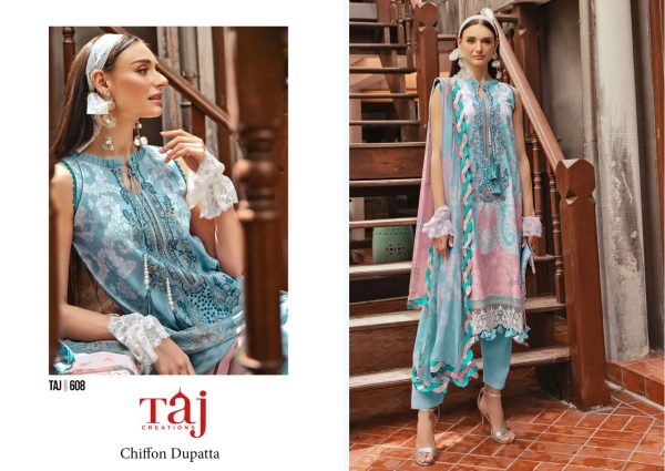 TAJ CREATIONS 608 COTTON SALWAR KAMEEZ