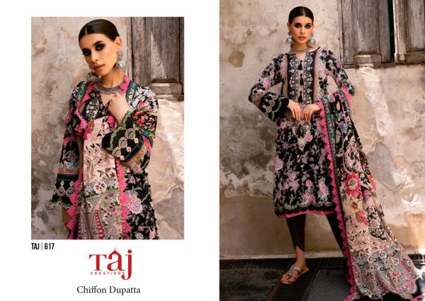 TAJ CREATIONS 617 COTTON EMBROIDERED SALWAR SUITS