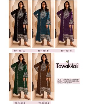 TAWAKKAL FABRICS TF 1304 A TO E PAKISTANI SUITS