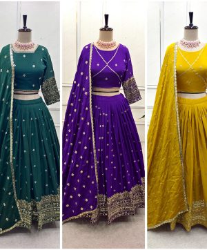 WOMEN WASTRA WW 1201 A B C LEHENGA CHOLI