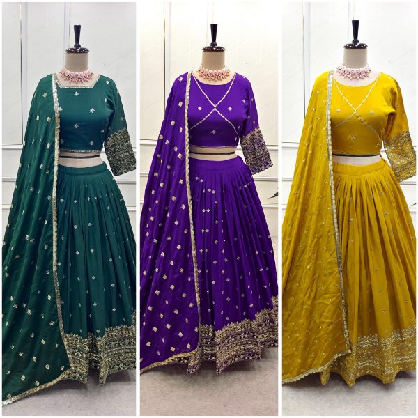 WOMEN WASTRA WW 1201 A B C LEHENGA CHOLI