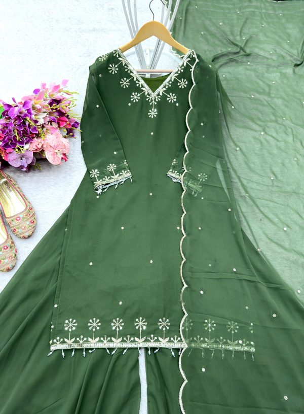 WOMEN WASTRA WW 1204 B DESIGNER SHARARA SUITS