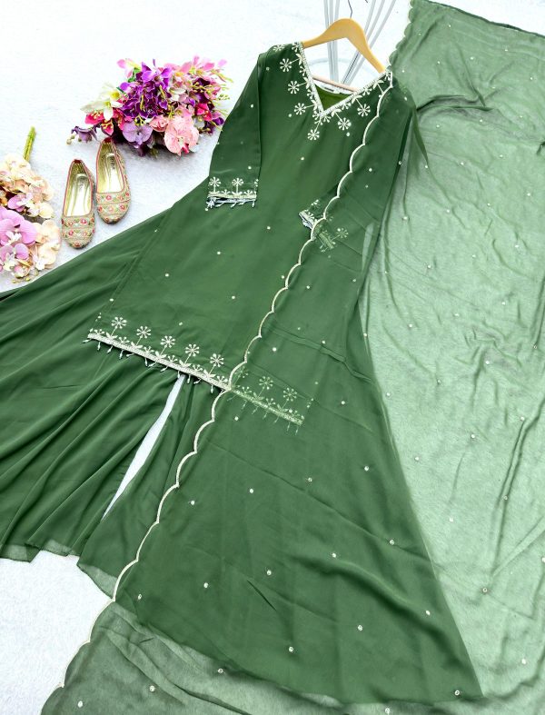 WOMEN WASTRA WW 1204 B DESIGNER SHARARA SUITS