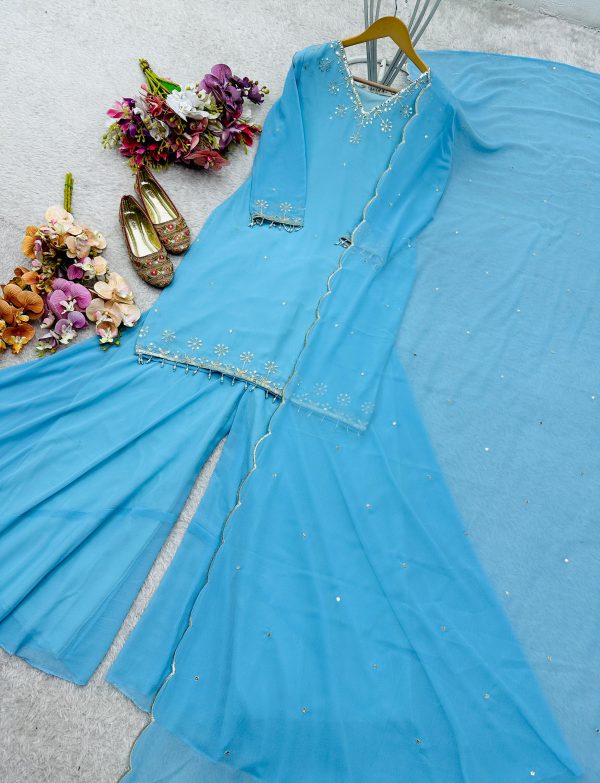 WOMEN WASTRA WW 1204 D DESIGNER SHARARA SUITS