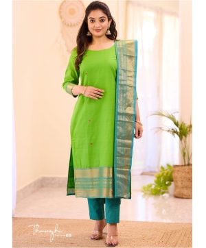 MURTI TRENDS GREEN COTTON KANCHI KURTI WHOLESALE