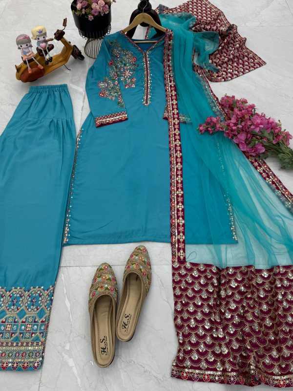 ZOYA CLOTHING ZD 10006 PARTY WEAR PLAZZO SUIT