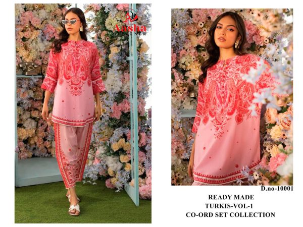 AASHA DESIGNER 10001 TURKIS VOL 1 CORD SET WHOLESALE