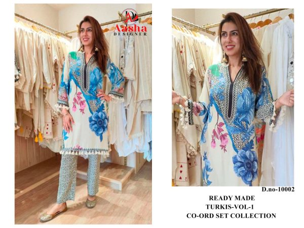 AASHA DESIGNER 10002 TURKIS VOL 1 CORD SET WHOLESALE