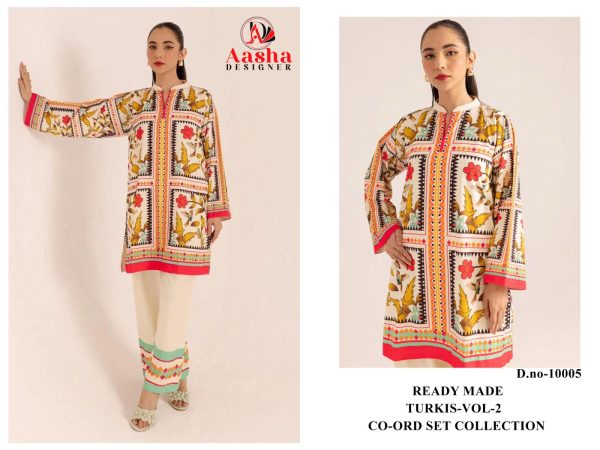 AASHA DESIGNER 10005 TURKIS VOL 2 PRINTED CORD SET