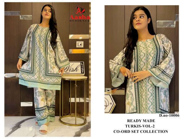 AASHA DESIGNER 10006 TURKIS VOL 2 PRINTED CORD SET