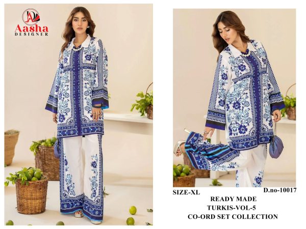 AASHA DESIGNER 10017 TURKIS VOL 5 CORD SET WHOLESALE