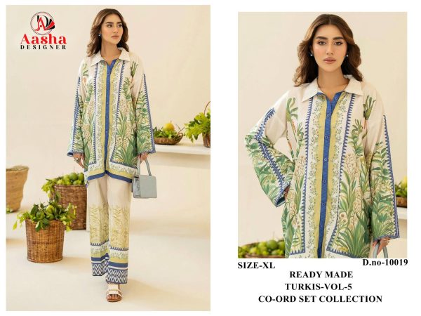 AASHA DESIGNER 10019 TURKIS VOL 5 CORD SET WHOLESALE