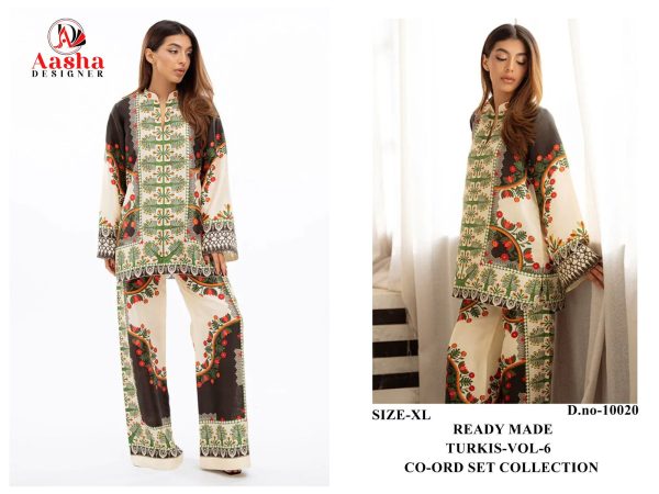 AASHA DESIGNER 10020 TURKIS VOL 6 PRINTED CORD SET