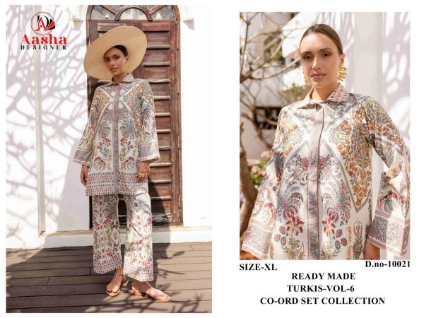 AASHA DESIGNER 10021 TURKIS VOL 6 PRINTED CORD SET