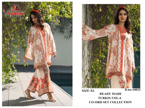 AASHA DESIGNER 10023 TURKIS VOL 6 PRINTED CORD SET