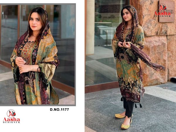 AASHA DESIGNER 1177 COTTON SALWAR SUITS