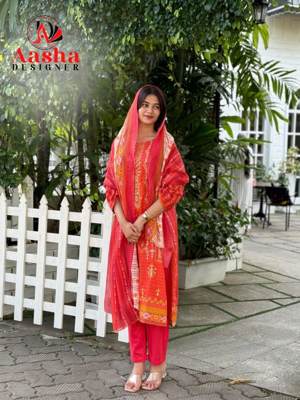 AASHA DESIGNER 1181 COTTON EMBROIDERED SALWAR SUITS