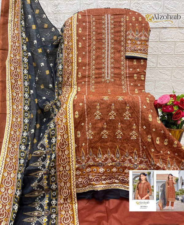 ALZOHAIB AZ 1316 A LAMHAY VOL 1 COTTON SALWAR SUITS