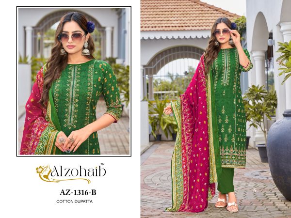 ALZOHAIB AZ 1316 B LAMHAY VOL 1 COTTON SALWAR SUITS