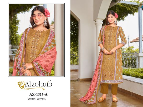 ALZOHAIB AZ 1316 C LAMHAY VOL 1 COTTON SALWAR SUITS