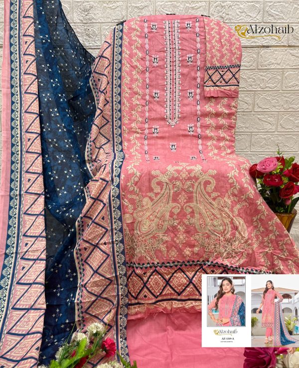ALZOHAIB AZ 1319 A LAMHAY VOL 2 COTTON SUITS