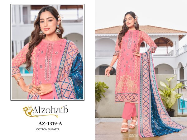ALZOHAIB AZ 1319 A LAMHAY VOL 2 COTTON SUITS