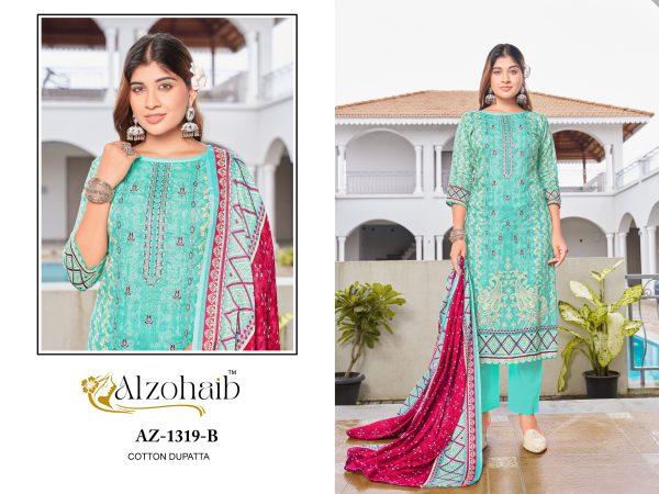 ALZOHAIB AZ 1319 B LAMHAY VOL 2 COTTON SUITS