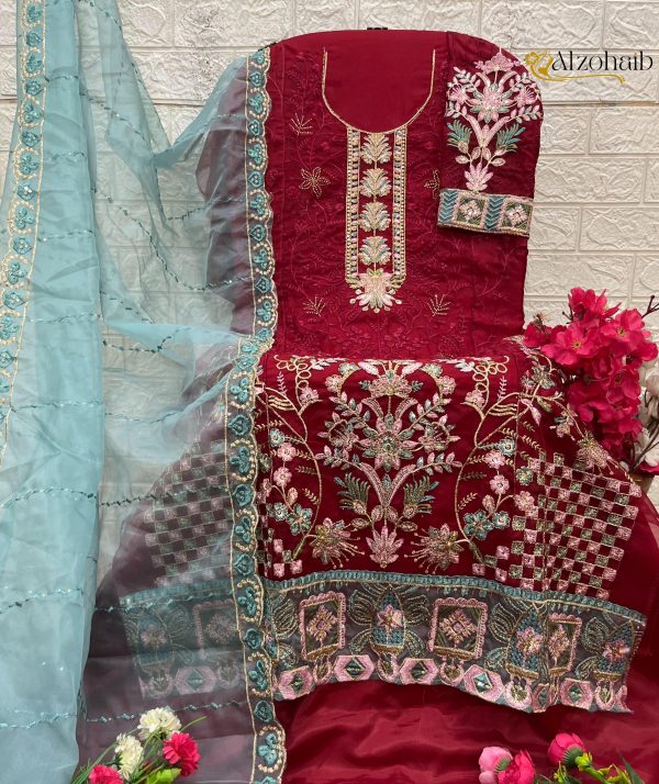 ALZOHAIB AZ 1341 A ORGANZA PAKISTANI SALWAR SUITS