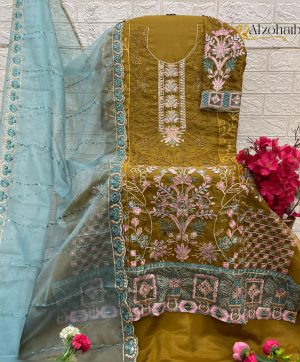 ALZOHAIB AZ 1341 B ORGANZA PAKISTANI SALWAR SUITS