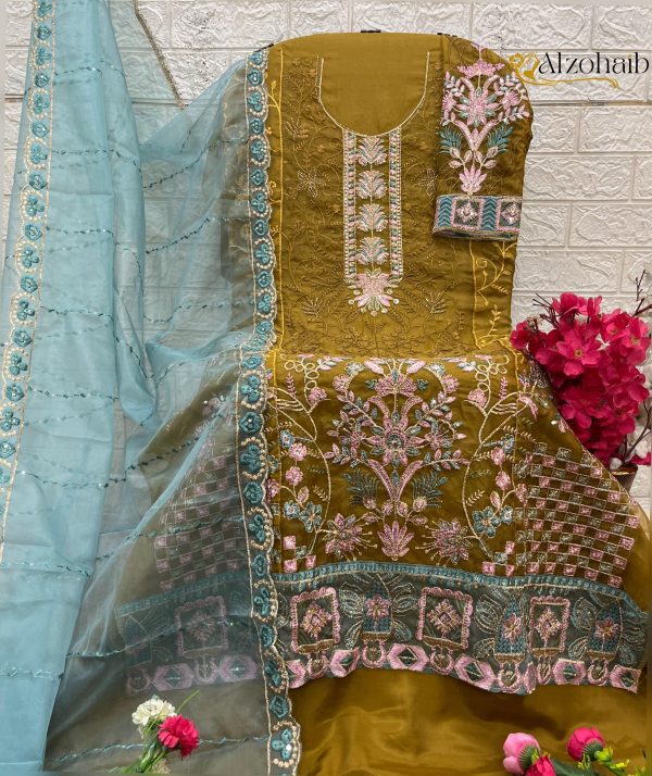 ALZOHAIB AZ 1341 B ORGANZA PAKISTANI SALWAR SUITS