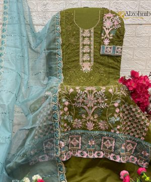 ALZOHAIB AZ 1341 D ORGANZA PAKISTANI SALWAR SUITS