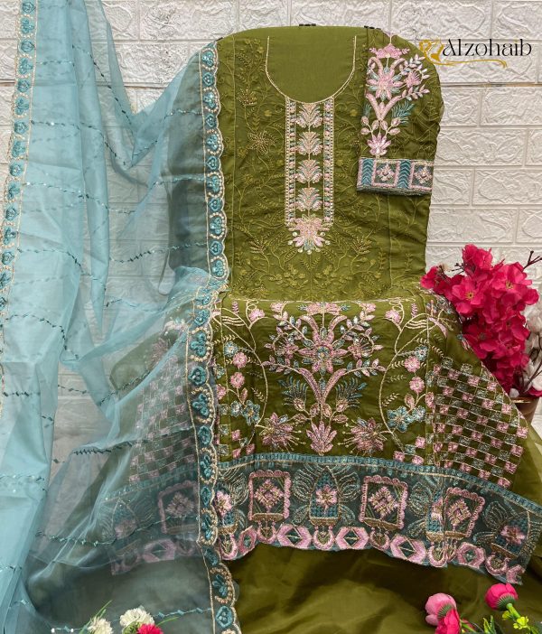 ALZOHAIB AZ 1341 D ORGANZA PAKISTANI SALWAR SUITS