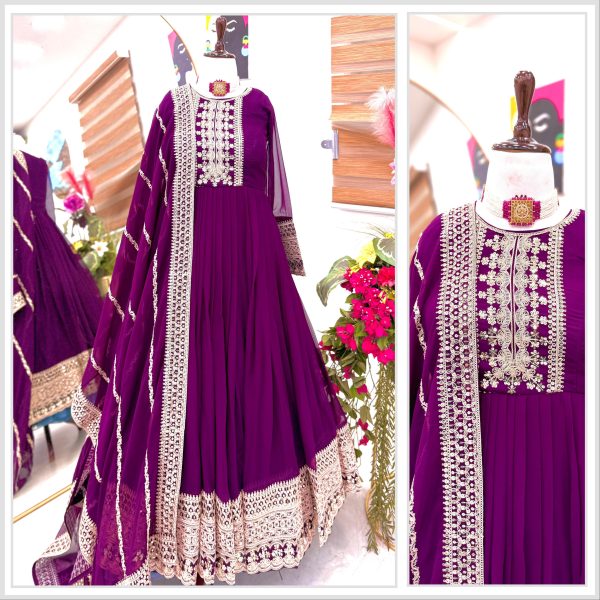 AYYANA CLOTHING AYYANA A GEORGETTE GOWN WHOLESALE