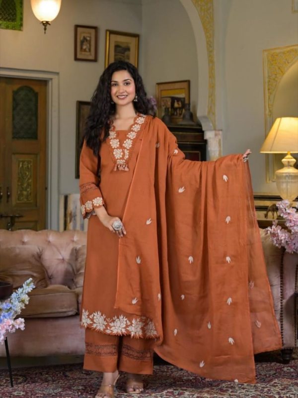 BE 385 DESIGNER RAYON SLUB COTTON SUITS WHOLESALE