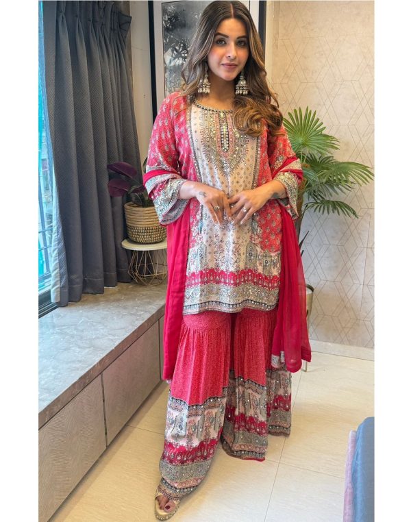 BE 387 DESIGNER WEAR EXCLUSIVE SHARARA SUIT