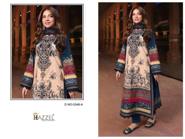 HAZZEL 0348 A COTTON EMBROIDERED SALWAR SUITS