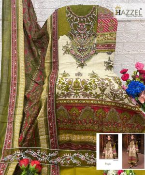 HAZZEL 0348 B COTTON EMBROIDERED SALWAR SUITS