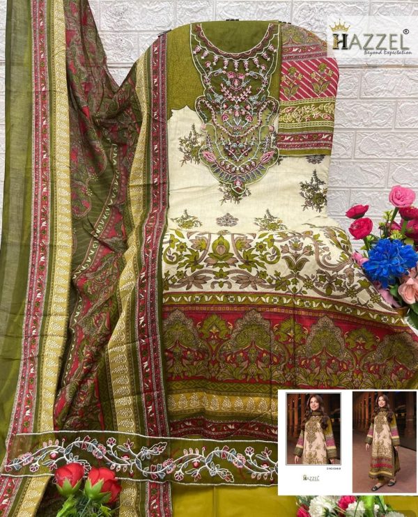 HAZZEL 0348 B COTTON EMBROIDERED SALWAR SUITS