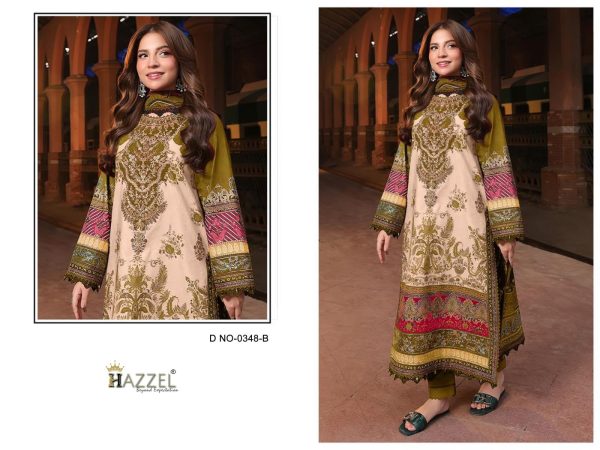 HAZZEL 0348 B COTTON EMBROIDERED SALWAR SUITS