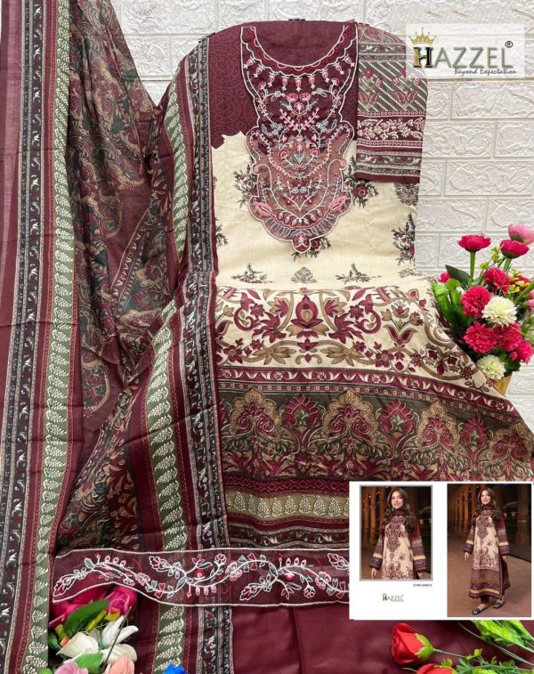 HAZZEL 0348 C COTTON EMBROIDERED SALWAR SUITS