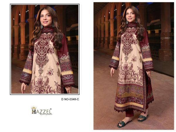 HAZZEL 0348 C COTTON EMBROIDERED SALWAR SUITS