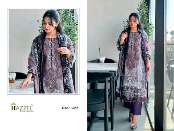 HAZZEL 0355 COTTON PAKISTANI SALWAR SUITS