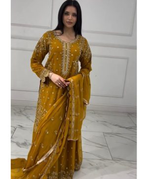 HK 1713 B DESIGNER PLAZZO SUITS WHOLESALE