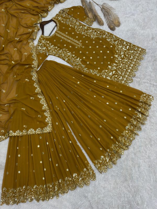 HK 1713 B DESIGNER PLAZZO SUITS WHOLESALE